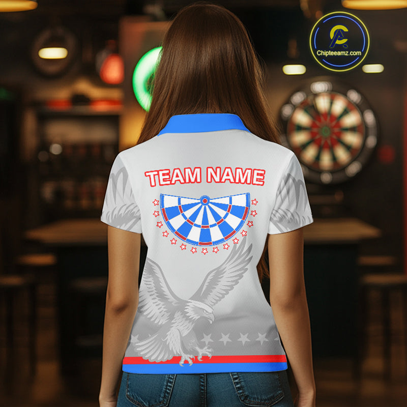 Light Eagle Dartboard Women's Darts Polo Shirt - Custom Name For Darts Jersey NYN0760
