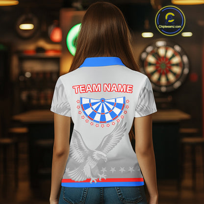 Light Eagle Dartboard Women's Darts Polo Shirt - Custom Name For Darts Jersey NYN0760