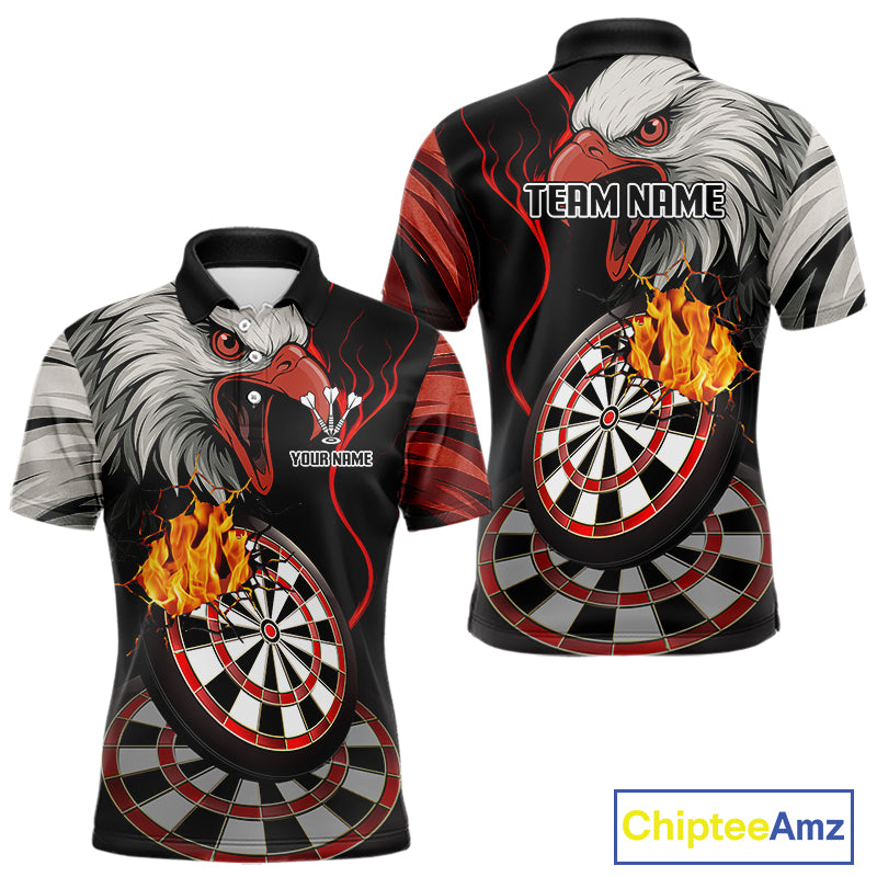Eagle & Red Crack Darts Custom Funny Dart Polo Shirts For Men, Dart Team Jerseys NYN0798