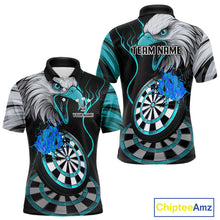 Load image into Gallery viewer, Eagle &amp; Turquoise Crack Darts Custom Funny Dart Polo Shirts For Men, Dart Team Jerseys NYN0799