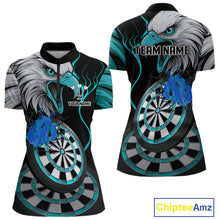 Load image into Gallery viewer, Eagle &amp; Turquoise Crack Darts Custom Funny Dart 1/4-Zip Shirts For Women, Dart Team Jerseys NYN0799
