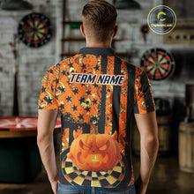 Load image into Gallery viewer, Pumpkin &amp; Dartboard Custom Funny Halloween Dart Polo Shirts For Men, Dart Team Jerseys NYN0805