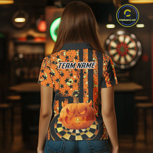 Load image into Gallery viewer, Pumpkin &amp; Dartboard Custom Funny Halloween Dart Polo Shirts For Women, Dart Team Jerseys NYN0805