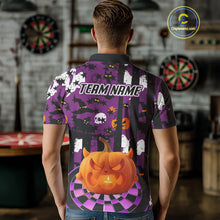 Load image into Gallery viewer, Pumpkin &amp; Dartboard Custom Funny Halloween Dart Polo Shirts For Men, Dart Team Jerseys NYN0806