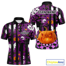 Load image into Gallery viewer, Pumpkin &amp; Dartboard Custom Funny Halloween Dart Polo Shirts For Men, Dart Team Jerseys NYN0806