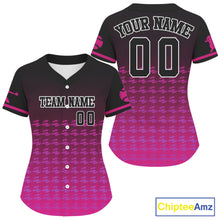 Load image into Gallery viewer, Pink And Black Baseball Jersey For Women Custom Name Baseball Shirt For Newborns NYN0840