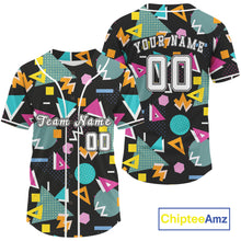 Load image into Gallery viewer, Retro 80S Memphis Baseball Jersey For Men Custom Colorful Geometric Baseball Shirt Outfits NYN0876