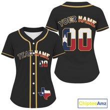 Load image into Gallery viewer, Custom Texas Flag Patriotic Baseball Jersey For Men Youth Baseball Patriotic Shirt NYN0890