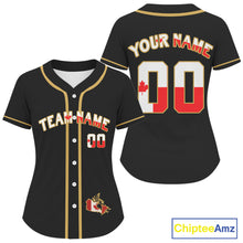 Load image into Gallery viewer, Custom Canada Flag Patriotic Baseball Jersey For Women Youth Baseball Patriotic Shirt NYN0892