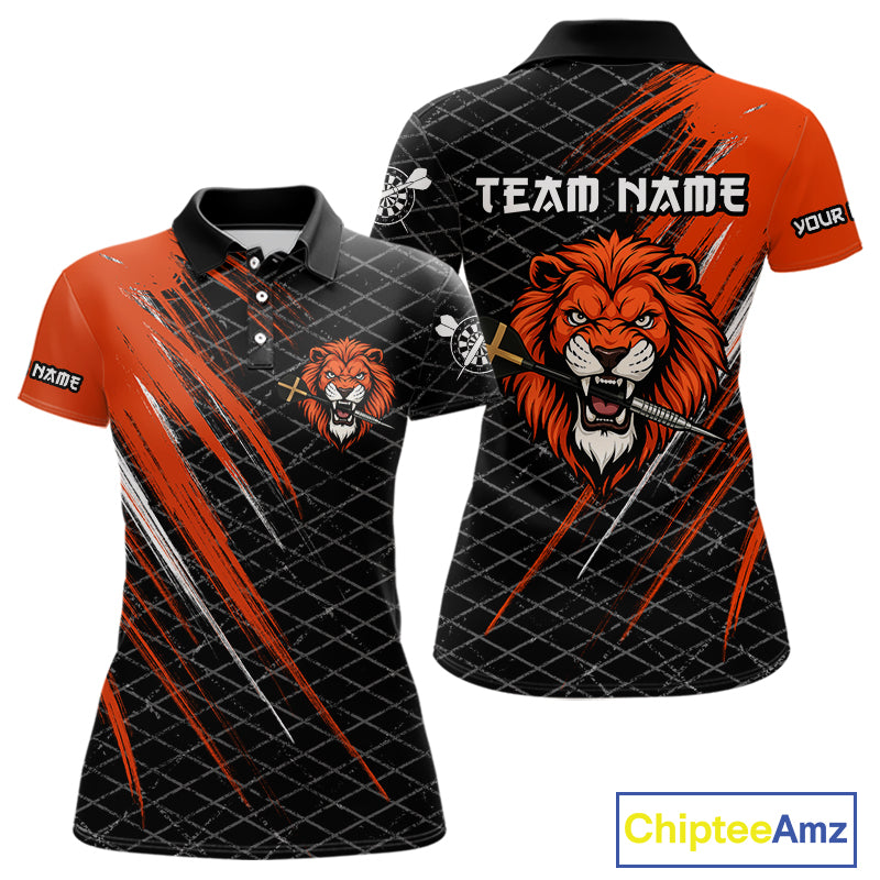 Lion Dart Arrows Grunge Style Custom Orange Dart Shirt For Women, Dart Team Jerseys NYN0101