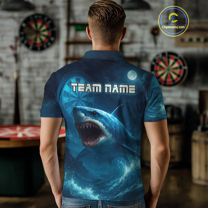 Custom Cobalt Shark Dartboard Darts Polo Shirt For Men Darts Tournament Team Jersey NYN0965