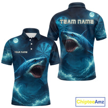 Load image into Gallery viewer, Custom Cobalt Shark Dartboard Darts Polo Shirt For Women Darts Tournament Team Jersey NYN0965