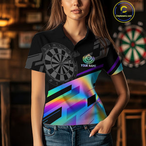 Custom Dartboard Holographic Dart Shirt For Women Outfit Polo Dart Team Jersey NYN1335