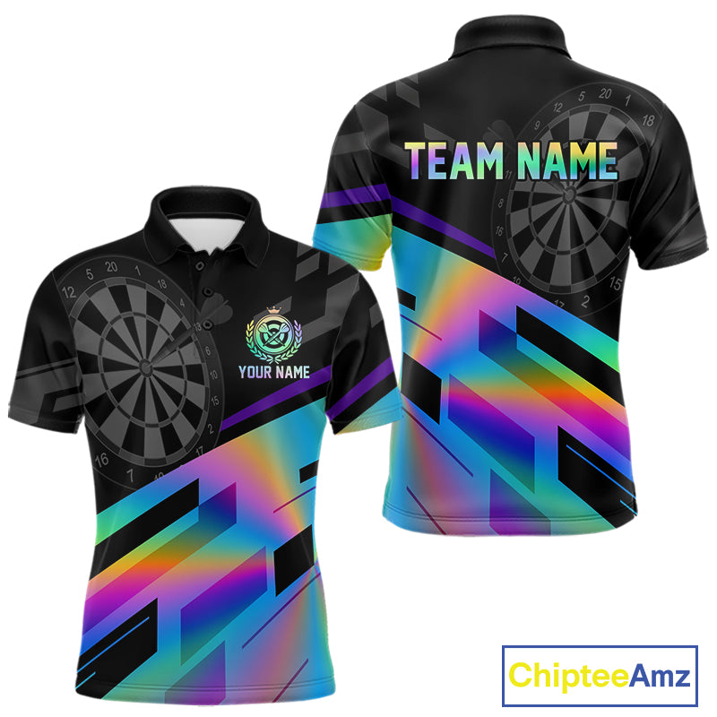 Custom Dartboard Holographic Dart Shirt For Men Outfit Polo Dart Team Jersey NYN1335