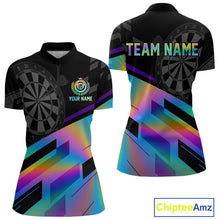 Load image into Gallery viewer, Custom Dartboard Holographic Dart Shirt For Women Outfit 1/4-Zip Dart Team Jersey NYN1335