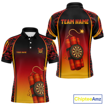 Persionalized Dartboard In Bombs Red-Yellow Dart Shirt For Men, Dart Jerseys NYN0115