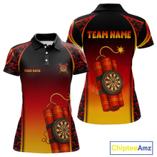 Load image into Gallery viewer, Persionalized Dartboard In Bombs Red-Yellow Dart Shirt For Women, Dart Jerseys NYN0115