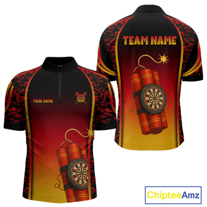 Persionalized Dartboard In Bombs Red-Yellow Dart Shirt For Men, Dart Jerseys NYN0115