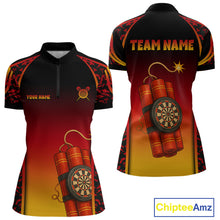 Load image into Gallery viewer, Persionalized Dartboard In Bombs Red-Yellow Dart Shirt For Women, Dart Jerseys NYN0115