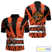 Load image into Gallery viewer, Fierce Tiger &amp; Claws Dartboard Men's Orange Darts Shirt - Custom Name For Players NYN0479