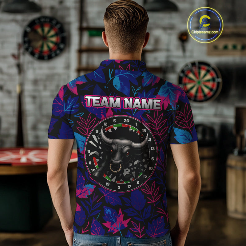 Floral Fury Bull Dartboard - Men's Colorful Darts Shirt - Custom Name For Players NYN0486