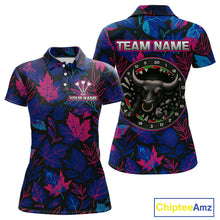 Load image into Gallery viewer, Floral Fury Bull Dartboard - Women's Colorful Darts Shirt - Custom Name For Players NYN0486