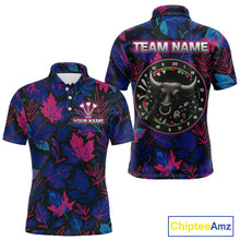 Load image into Gallery viewer, Floral Fury Bull Dartboard - Men's Colorful Darts Shirt - Custom Name For Players NYN0486