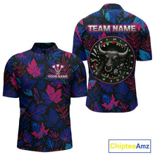Load image into Gallery viewer, Floral Fury Bull Dartboard - Men's Colorful Darts Shirt - Custom Name For Players NYN0486