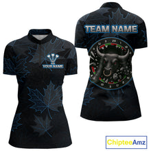 Load image into Gallery viewer, Floral Fury Bull Dartboard - Women's Blue Darts Shirt - Custom Name For Players NYN0487