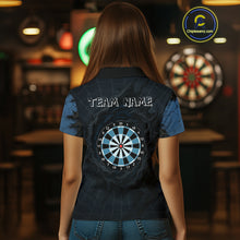 Load image into Gallery viewer, Dark Spiral Web Dartboards Women&#39;s Darts Team Shirt - Custom Name For Darts Jersey NYN0496