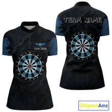 Load image into Gallery viewer, Dark Spiral Web Dartboards Women&#39;s Darts Team Shirt - Custom Name For Darts Jersey NYN0496
