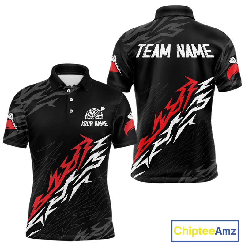 Men's Custom Dart Shirts With Red - White Streaks And Dartboard, Team Jerseys NYN0250