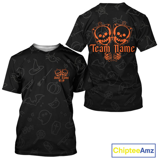 Custom Funny Halloween Pickleball T-Shirt For Men Outfits Halloween Pickleball Jerseys NYN1003