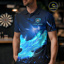 Load image into Gallery viewer, Blue-Lightning Eagle Dartboard Men's Darts Polo Shirt Custom Name For Darts Jersey NYN0735