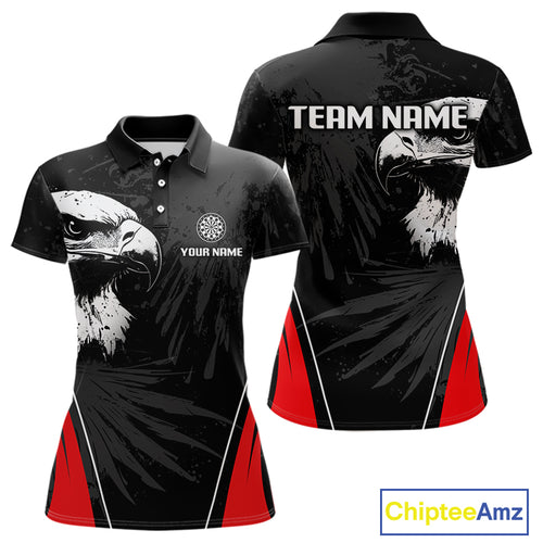 Custom Women's Darts Jersey Grunge Eagle And Dartboard Design For Darts Team NYN0272