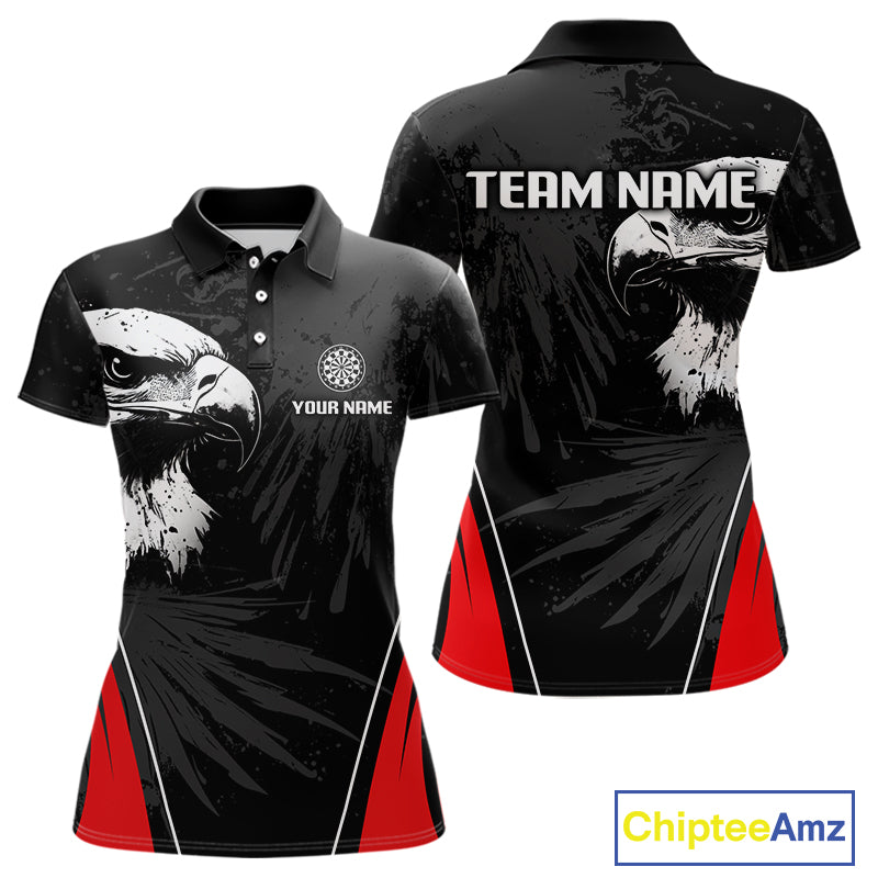 Custom Women's Darts Jersey Grunge Eagle And Dartboard Design For Darts Team NYN0272