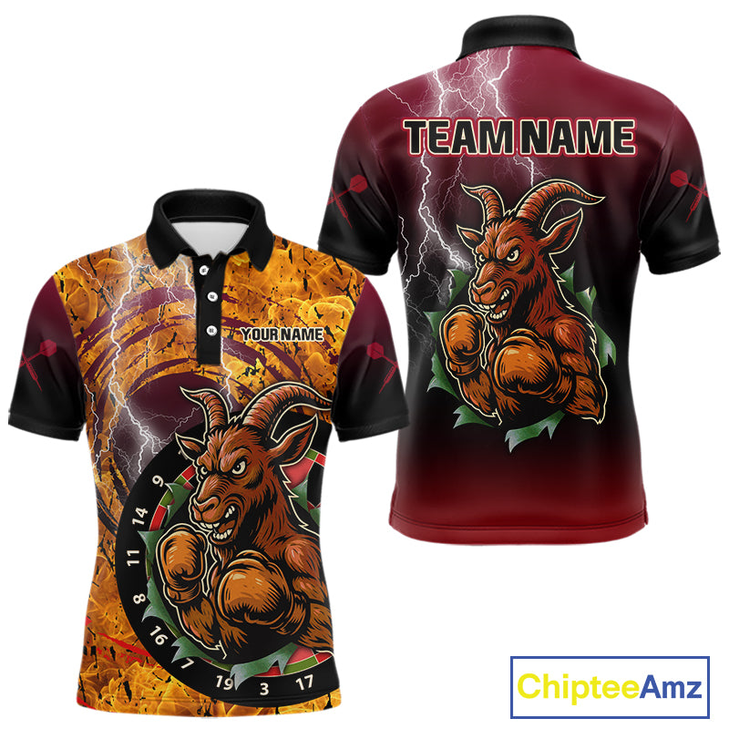 Brown Boxing Goat Dartboard Colorful Darts Shirt For Men - Custom Darts Jersey NYN0534