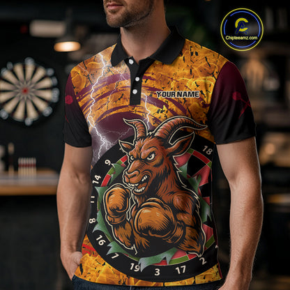 Brown Boxing Goat Dartboard Colorful Darts Shirt For Men - Custom Darts Jersey NYN0534