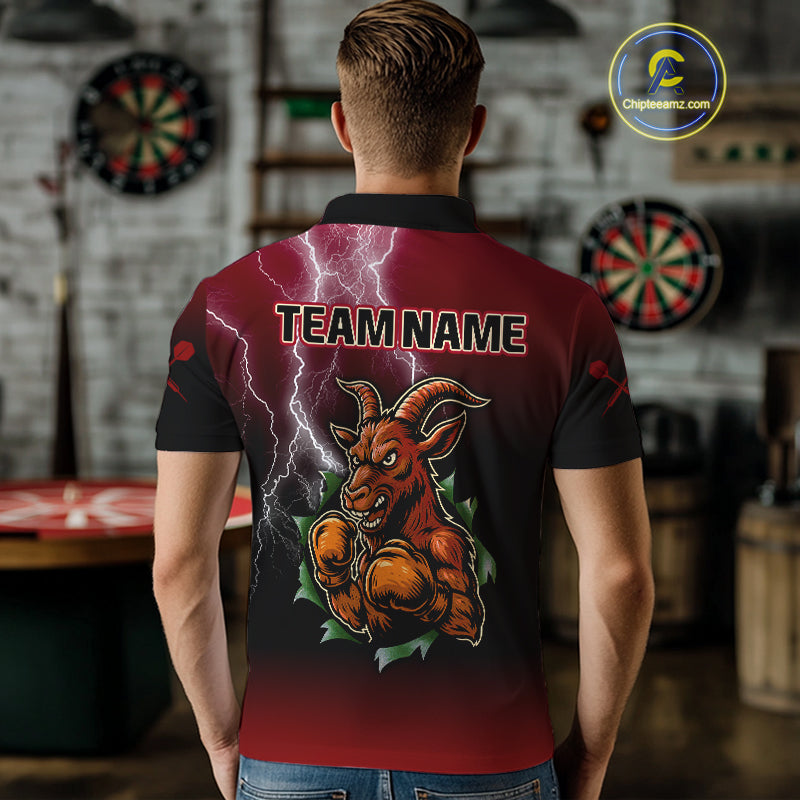 Brown Boxing Goat Dartboard Colorful Darts Shirt For Men - Custom Darts Jersey NYN0534
