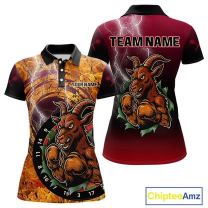 Brown Boxing Goat Dartboard Colorful Darts Shirt For Women - Custom Darts Jersey NYN0534