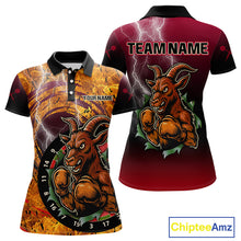 Load image into Gallery viewer, Brown Boxing Goat Dartboard Colorful Darts Shirt For Women - Custom Darts Jersey NYN0534