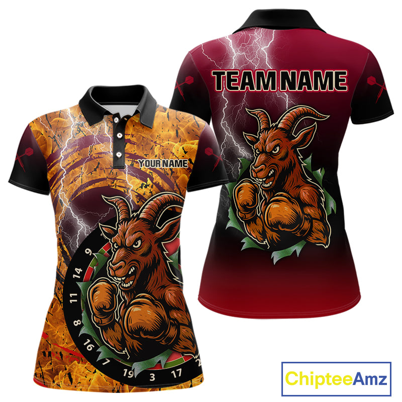 Brown Boxing Goat Dartboard Colorful Darts Shirt For Women - Custom Darts Jersey NYN0534