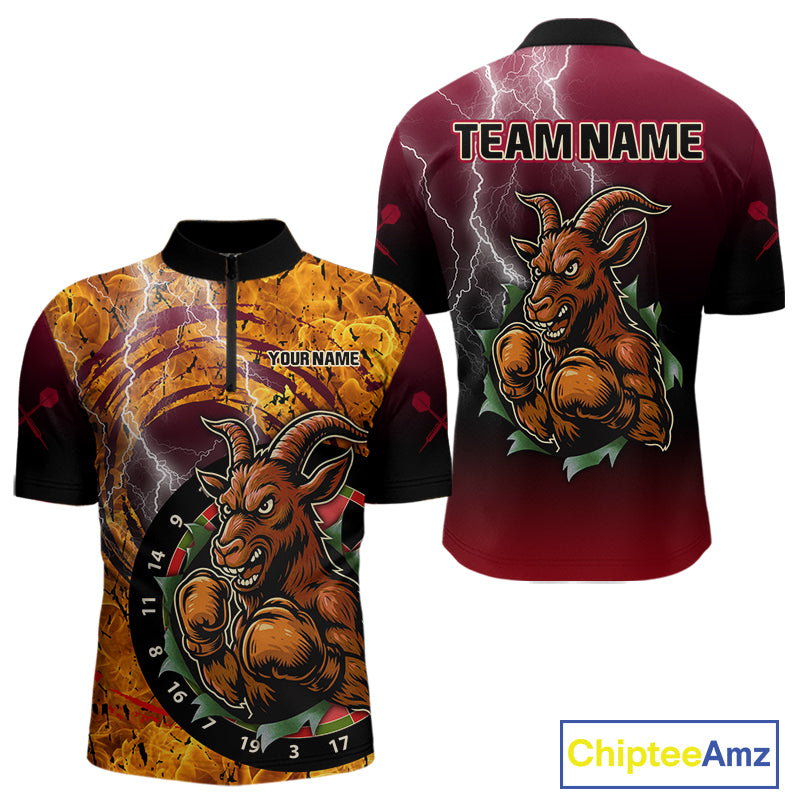 Brown Boxing Goat Dartboard Colorful Darts Shirt For Men - Custom Darts Jersey NYN0534