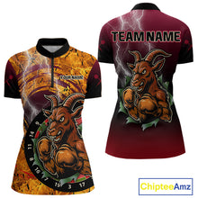 Load image into Gallery viewer, Brown Boxing Goat Dartboard Colorful Darts Shirt For Women - Custom Darts Jersey NYN0534