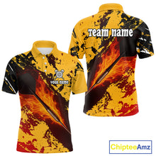 Load image into Gallery viewer, Men's Custom Darts Shirt With Flame Dart Arrows And Black-Yellow Grunge Pattern NYN0290