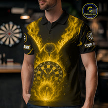 Load image into Gallery viewer, Custom Yellow Flames Eagle Dartboard Dart Shirt For Men, Outfits Darts Team Jersey NYN1084
