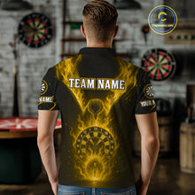 Load image into Gallery viewer, Custom Yellow Flames Eagle Dartboard Dart Shirt For Men, Outfits Darts Team Jersey NYN1084