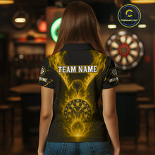 Load image into Gallery viewer, Custom Yellow Flames Eagle Dartboard Dart Shirt For Women, Outfits Darts Team Jersey NYN1084