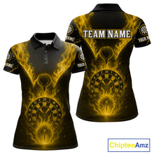 Load image into Gallery viewer, Custom Yellow Flames Eagle Dartboard Dart Shirt For Women, Outfits Darts Team Jersey NYN1084