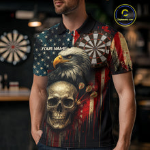 Load image into Gallery viewer, Personalized US Flag &amp; Eagle Grunge Patriotic Darts Shirt For Men, Darts Team Shirt NYN1095
